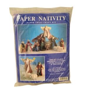 Paper Nativity Twist Craft Kit Shepherd Angel Sheep Paper Doll #434 NEW Vintage